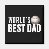 Best Dad Typography Baseball | Magneet (Voorkant)