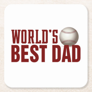 Best Dad Typography Baseball   Onderzetter