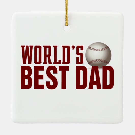 Best Dad Typography Baseball | ORNAMENT (Achterkant)