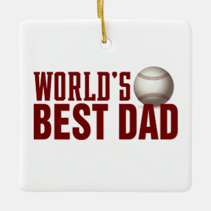 Best Dad Typography Baseball   ORNAMENT