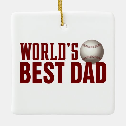 Best Dad Typography Baseball | ORNAMENT (Voorkant)