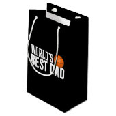 Best Dad Typography Basketball | Gift Bag Klein Cadeauzakje (Achterkant Gekanteld)