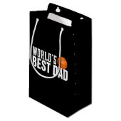 Best Dad Typography Basketball | Gift Bag Klein Cadeauzakje (Voorkant Gekanteld)