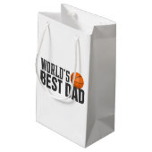 Best Dad Typography Basketball | Gift Bag Klein Cadeauzakje (Achterkant Gekanteld)