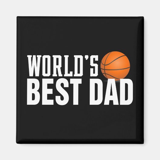 Best Dad Typography Basketball | Magneet (Voorkant)