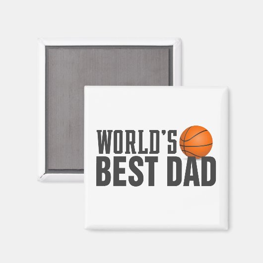 Best Dad Typography Basketball | Magneet (Voorkant / Achterkant)