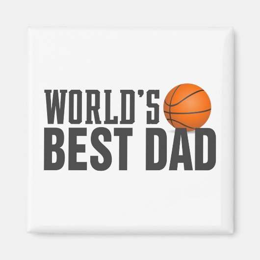Best Dad Typography Basketball | Magneet (Voorkant)