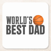 Best Dad Typography Basketball | ONDERZETTER (Voorkant)