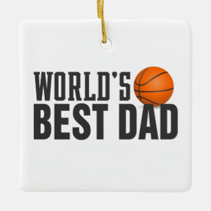 Best Dad Typography Basketball ORNAMENT