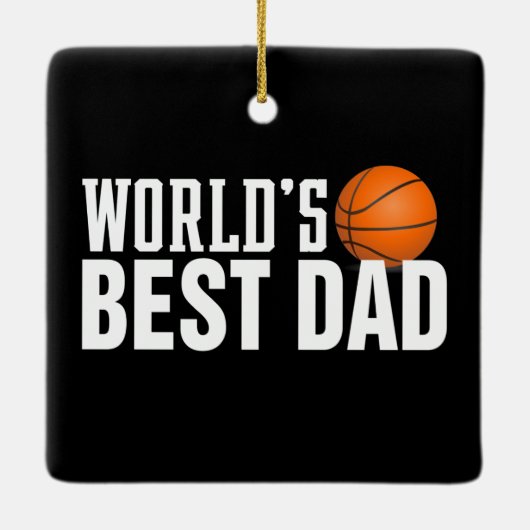Best Dad Typography Basketball | ORNAMENT (Achterkant)