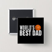 Best Dad Typography Basketball Pin Button (Voorkant /achterkant)