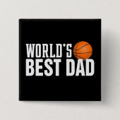 Best Dad Typography Basketball Pin Button (Voorkant)