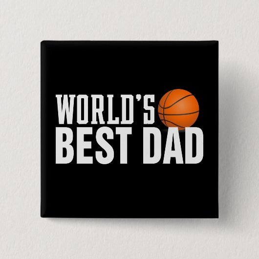 Best Dad Typography Basketball Pin Button (Voorkant)