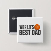 Best Dad Typography Basketball Pin Button (Voorkant /achterkant)