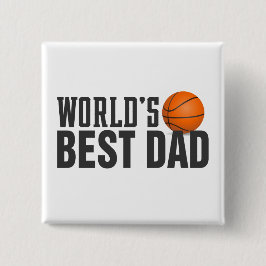 Best Dad Typography Basketball Pin Button