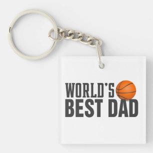 Best Dad Typography Basketball   Sleutelhanger
