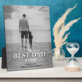 Best Dad Typography Black & White Full Photo Fotoplaat