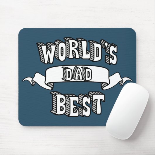 Best Dad Typography Text Mousepad Muismat (Met muis)