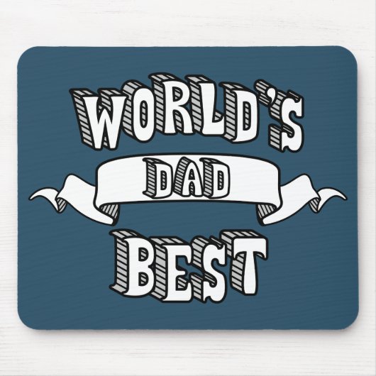 Best Dad Typography Text Mousepad Muismat (Voorkant)