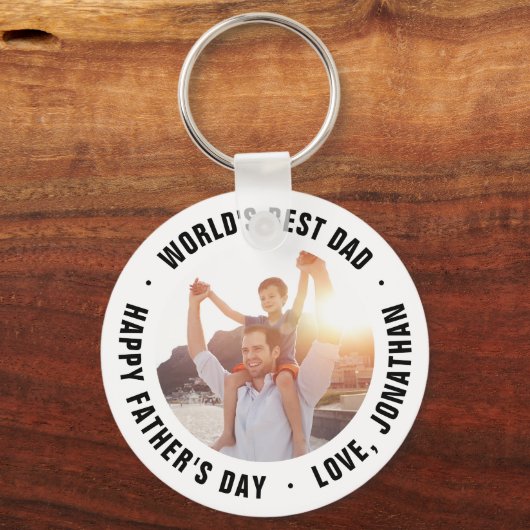 Best Dad Vaderdag Photo Gift ter wereld Sleutelhanger (Voorkant)