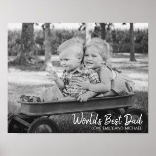 Best Dad Vaderdag Photo Poster Sign.