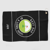Best Dad van A Long Shot Fun Golfer Modern Black Golfhanddoek (Horizontaal)