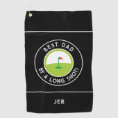 Best Dad van A Long Shot Fun Golfer Modern Black Golfhanddoek (Voorkant)