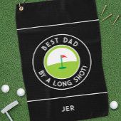 Best Dad van A Long Shot Fun Golfer Modern Black Golfhanddoek