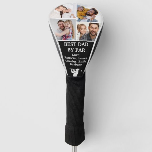 Best Dad van Par Custom 4 Photo Vaderdag Golf Golfheadcover (Voorkant)