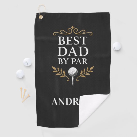 Best Dad van Par Custom Golf Towel Golfhanddoek (Insitu)