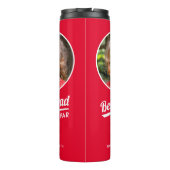 Best Dad van Par Custom Kind Foto Red Thermosbeker (Achterkant)