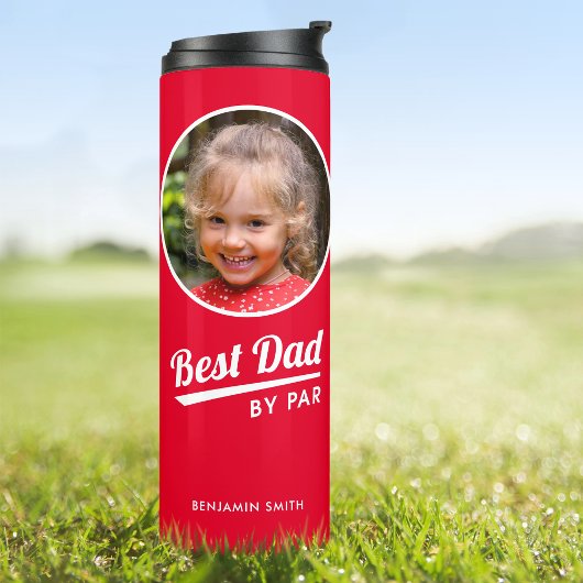 Best Dad van Par Custom Kind Foto Red Thermosbeker