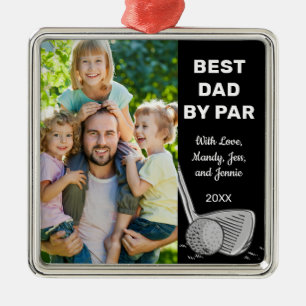 Best Dad van Par Custom Photo Golf Metalen Ornament