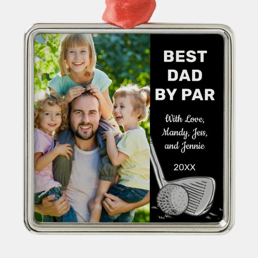 Best Dad van Par Custom Photo Golf Metalen Ornament (Voorkant)