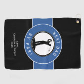 Best Dad van Par Elegant Sports Golfer Black Blue Golfhanddoek (Horizontaal)