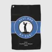 Best Dad van Par Elegant Sports Golfer Black Blue Golfhanddoek (Voorkant)