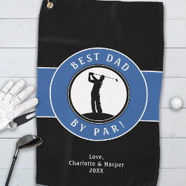 Best Dad van Par Elegant Sports Golfer Black Blue Golfhanddoek
