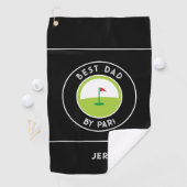 Best Dad van Par Ever Fun Modern Golfer Black Whit Golfhanddoek (Insitu)