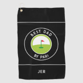 Best Dad van Par Ever Fun Modern Golfer Black Whit Golfhanddoek (Voorkant)