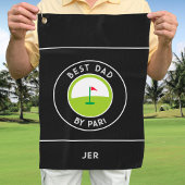 Best Dad van Par Ever Fun Modern Golfer Black Whit Golfhanddoek