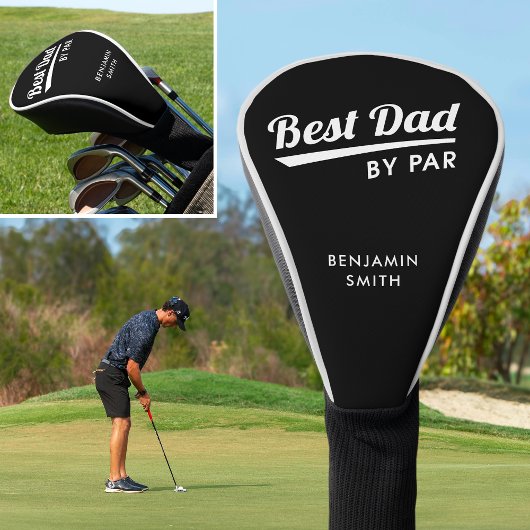 Best Dad van Par Father's Custom Name Black Golfheadcover