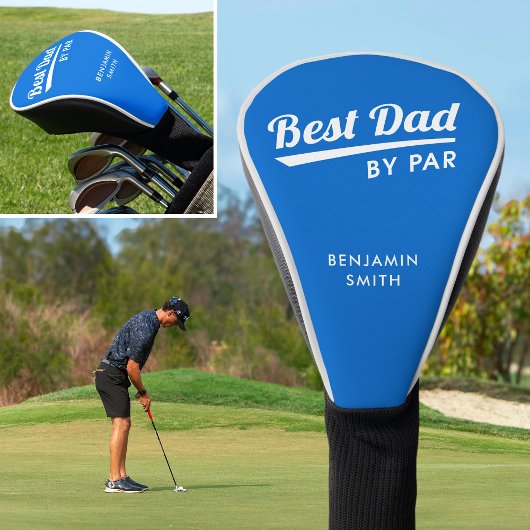 Best Dad van Par Father's Custom Name Blue Golfheadcover