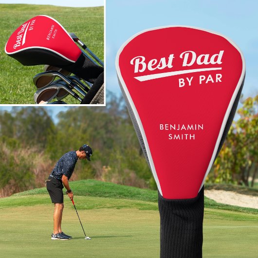 Best Dad van Par Father's Custom Name Red Golfheadcover