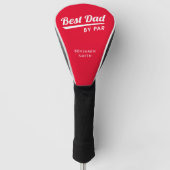Best Dad van Par Father's Custom Name Red Golfheadcover (Voorkant)