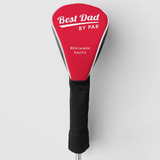 Best Dad van Par Father's Custom Name Red Golfheadcover (Voorkant)