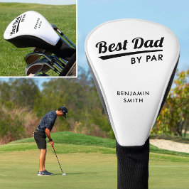 Best Dad van Par Father's Custom Name White Golfheadcover