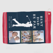 Best Dad van Par Foto Vaderdag Golfhanddoek (Horizontaal)