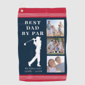 Best Dad van Par Foto Vaderdag Golfhanddoek (Voorkant)