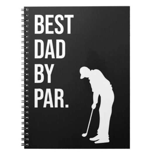 Best Dad van Par Funny Black Golf Cadeaus voor Vad Notitieboek (Voorkant)