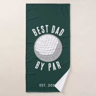 Best Dad van Par Golf Gag Fathers Day Green Custom Badhanddoek